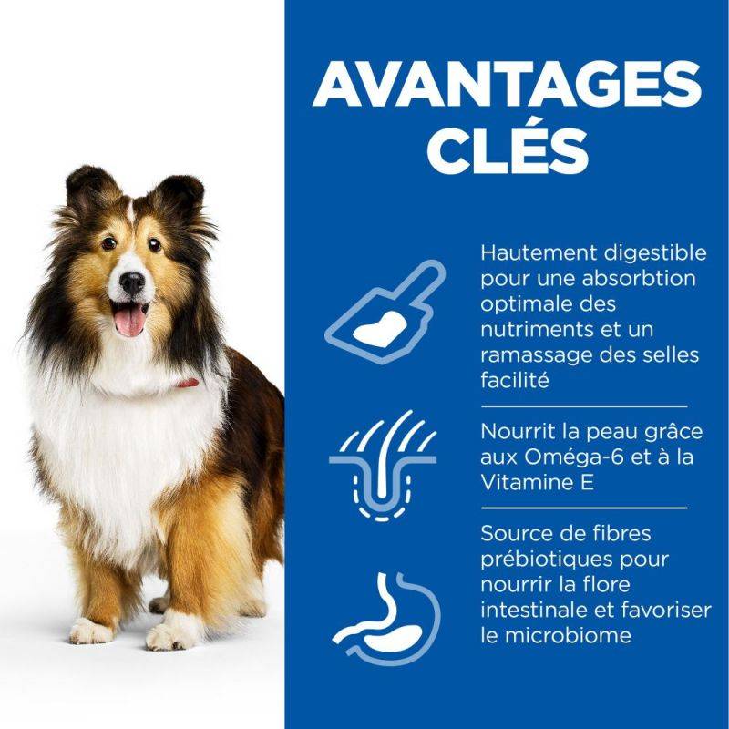 CROQUETTES CHIEN SCIENCE PLAN ADULTE MEDIUM SENSITIVE STOMACH & SKIN POULET - HILL'S 14 kg - Image 4