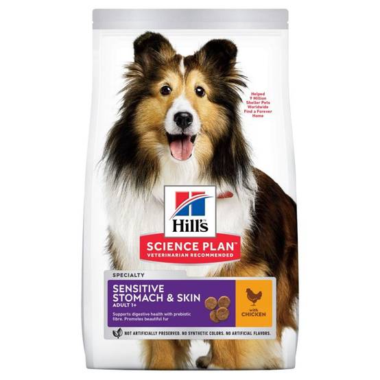 CROQUETTES CHIEN SCIENCE PLAN ADULTE MEDIUM SENSITIVE STOMACH & SKIN POULET - HILL'S 14 kg - Image 1