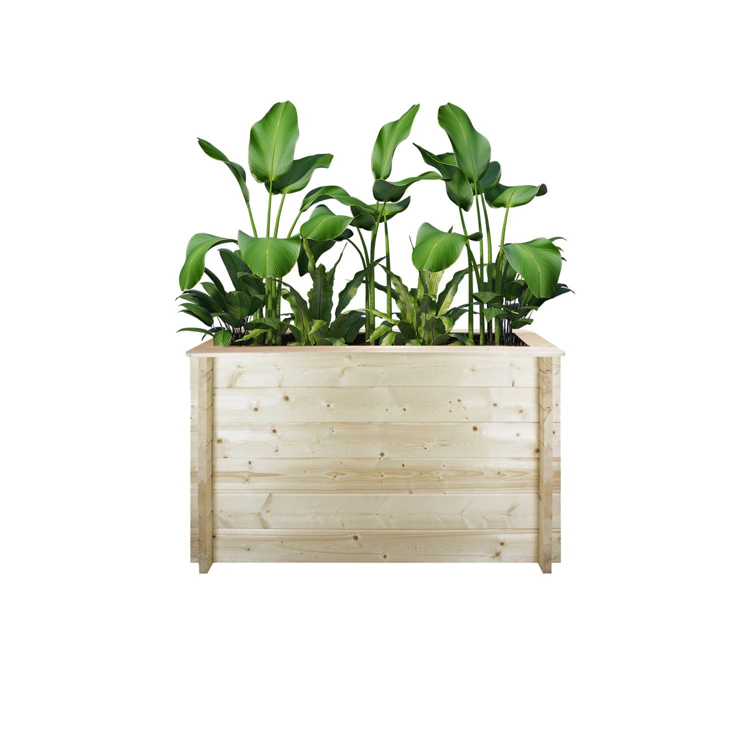 Timbela - Carre Potager Exterieur Bois 118x38xH69 cm - Jardinieres Exterieur pour Fleurs, Herbes aromatiques, Légumes - 28 mm d’épaisseur - Timbela M615 - Image 2