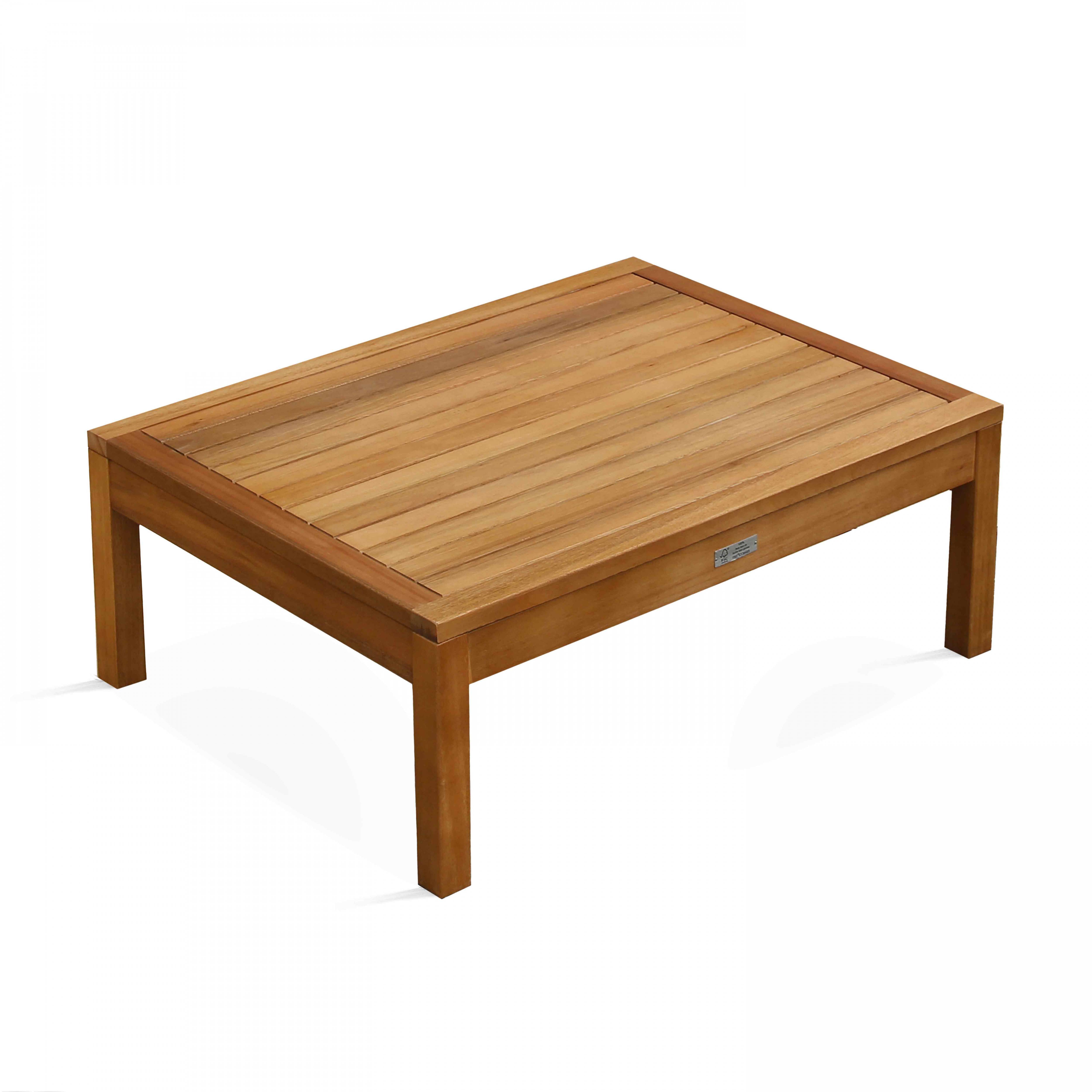 Oviala - Table basse de jardin en bois 80 x 60 x 30 cm Maupiti Maupiti - Oviala - Imagen 1
