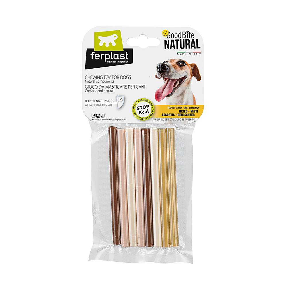 Ferplast - Ferplast GOODBITE NATURAL STICK jouet baton pour l'hygiène dentaire, saveurs mixtes,  chien moyen-petit (5-25 Kg), naturel, 8 pièces de 9g - Imagen 1