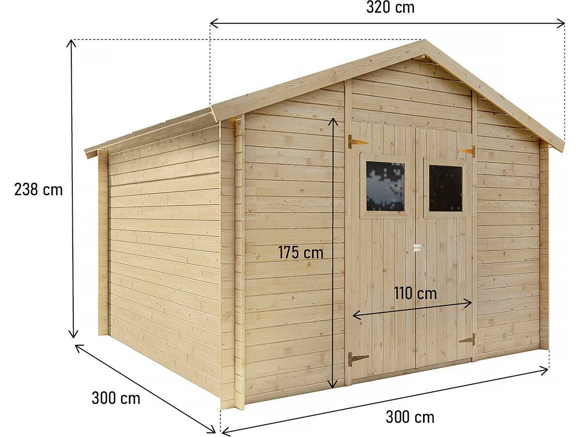 Abri De Jardin Bois 9m2 "gers" - 300 X 300 X 238 Cm - 19 Mm -habitat Et Jardin - Imagen 3