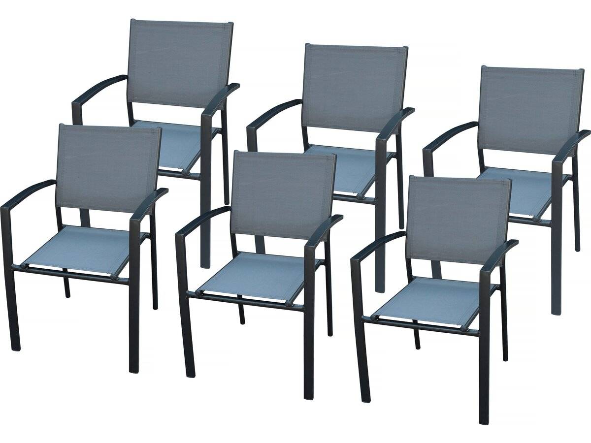 Habitat Et Jardin - Lot De 6 Chaises De Jardin En Aluminium "lyraya" - Anthracite -habitat Et Jardin - Imagen 1