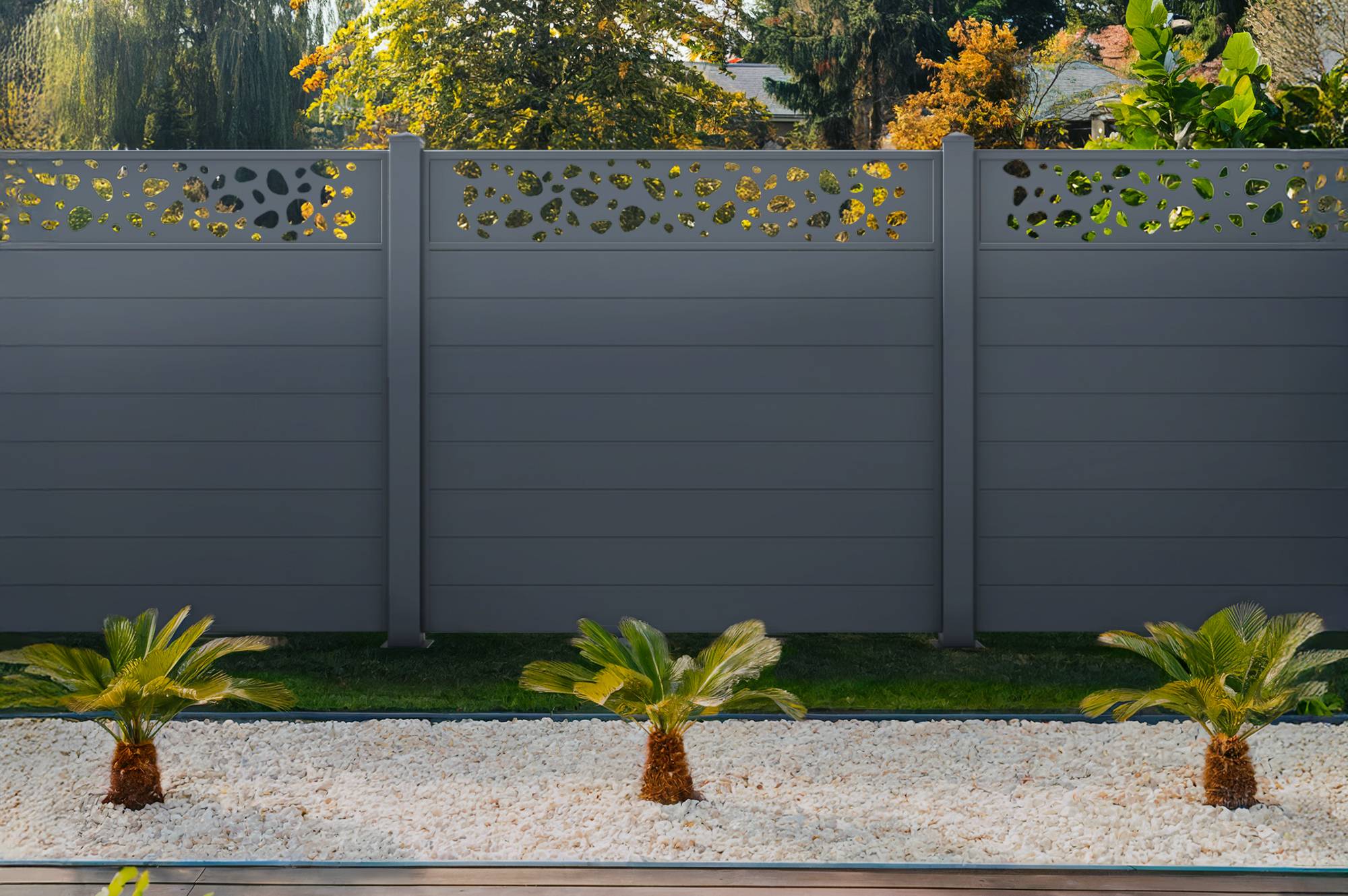 Casanoov Kit clôture aluminium semi-ajourée SUNNY – H.170  cm – L.1,90 m – kit complet - Image 6