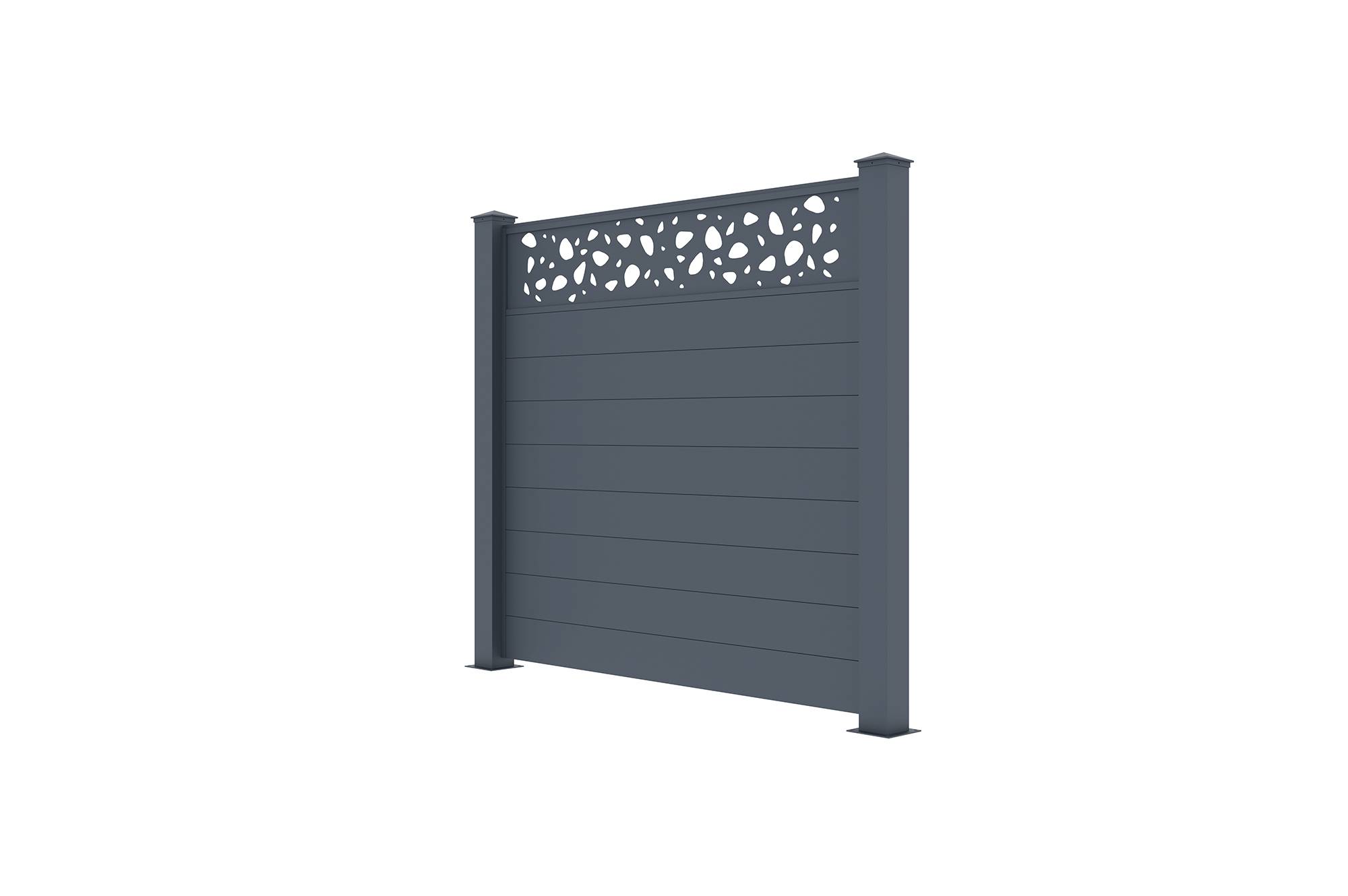 Casanoov Kit clôture aluminium semi-ajourée SUNNY – H.170  cm – L.1,90 m – kit complet - Image 5