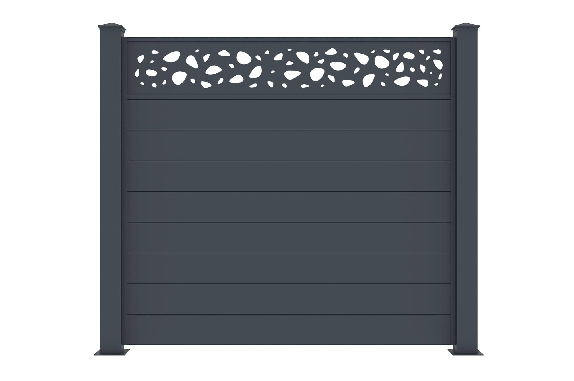 Casanoov Kit clôture aluminium semi-ajourée SUNNY – H.170  cm – L.1,90 m – kit complet - Image 3