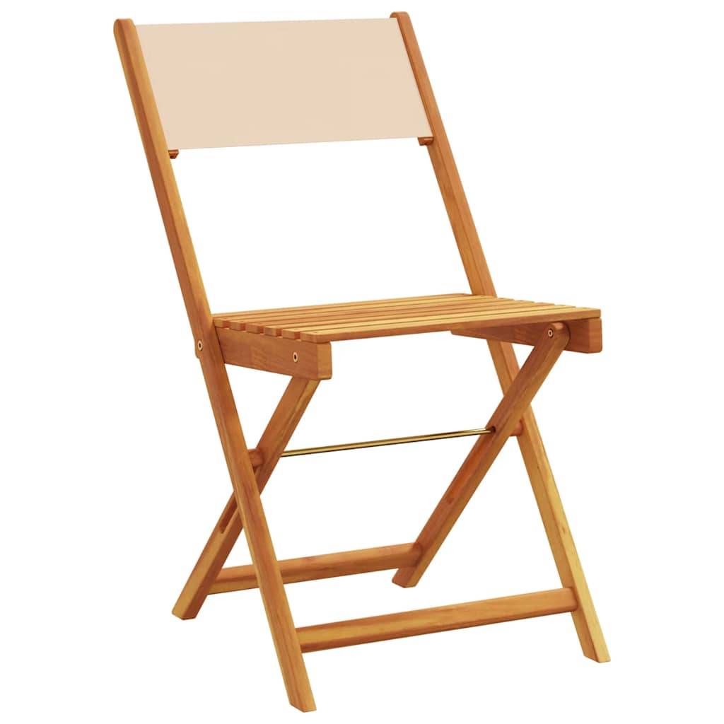 Vidaxl - Ensemble de bistro 3 pcs-Salons de jardin beige tissu et bois massif 174710 - Image 3