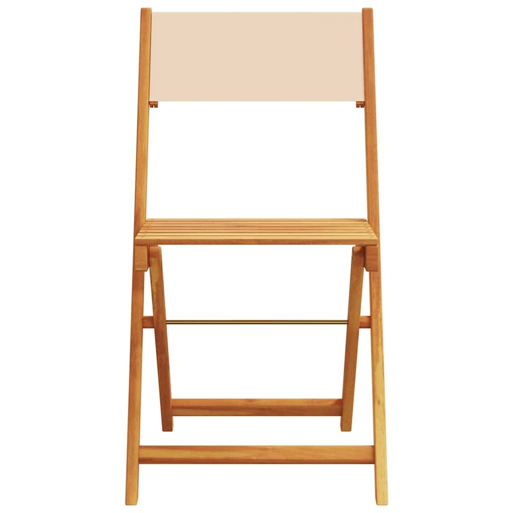 Vidaxl - Ensemble de bistro 3 pcs-Salons de jardin beige tissu et bois massif 174710 - Image 4