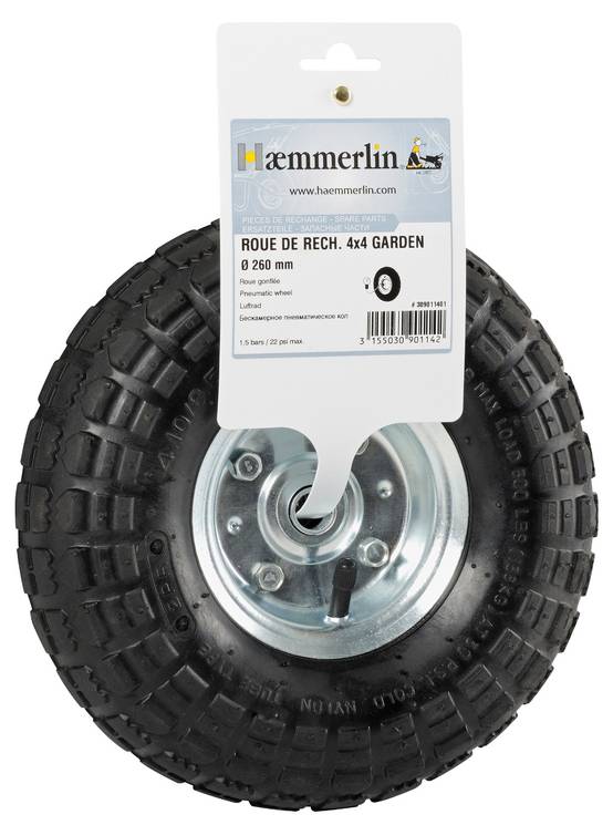 Haemmerlin - Roue gonflée PF27 pour chariot 4x4 Garden Haemmerlin
