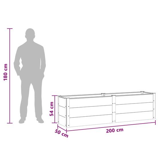 Prolenta Premium - Jardinière aluminium marron 200 x 50 x 54 cm - Prolenta premium p3110.5 - Image 7