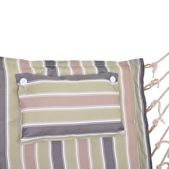Chaise suspendue hamac coton jardin assise respirante macramé 100cm rayé - ComfortXL Outdoor Living - Image 8