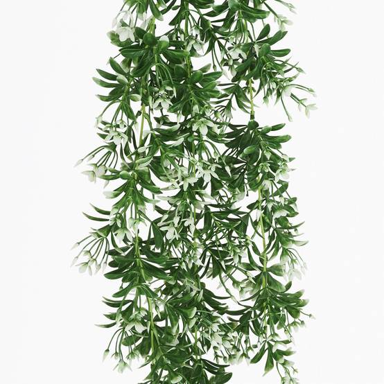 Ligne Deco - Chute plante artificielle fleurs blanches 90cm lot de 2 - Image 3