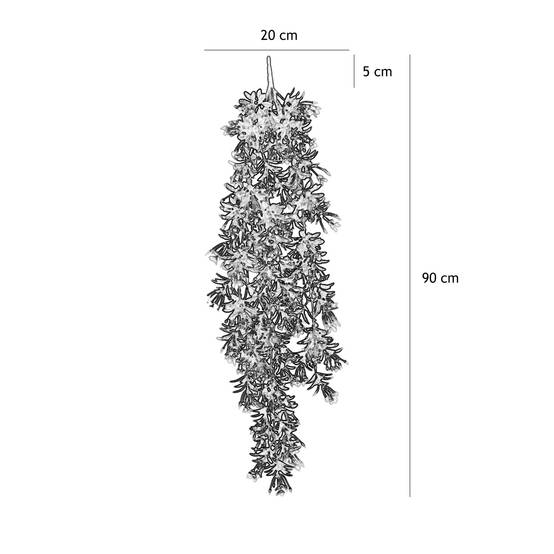Ligne Deco - Chute plante artificielle fleurs blanches 90cm lot de 2 - Image 4