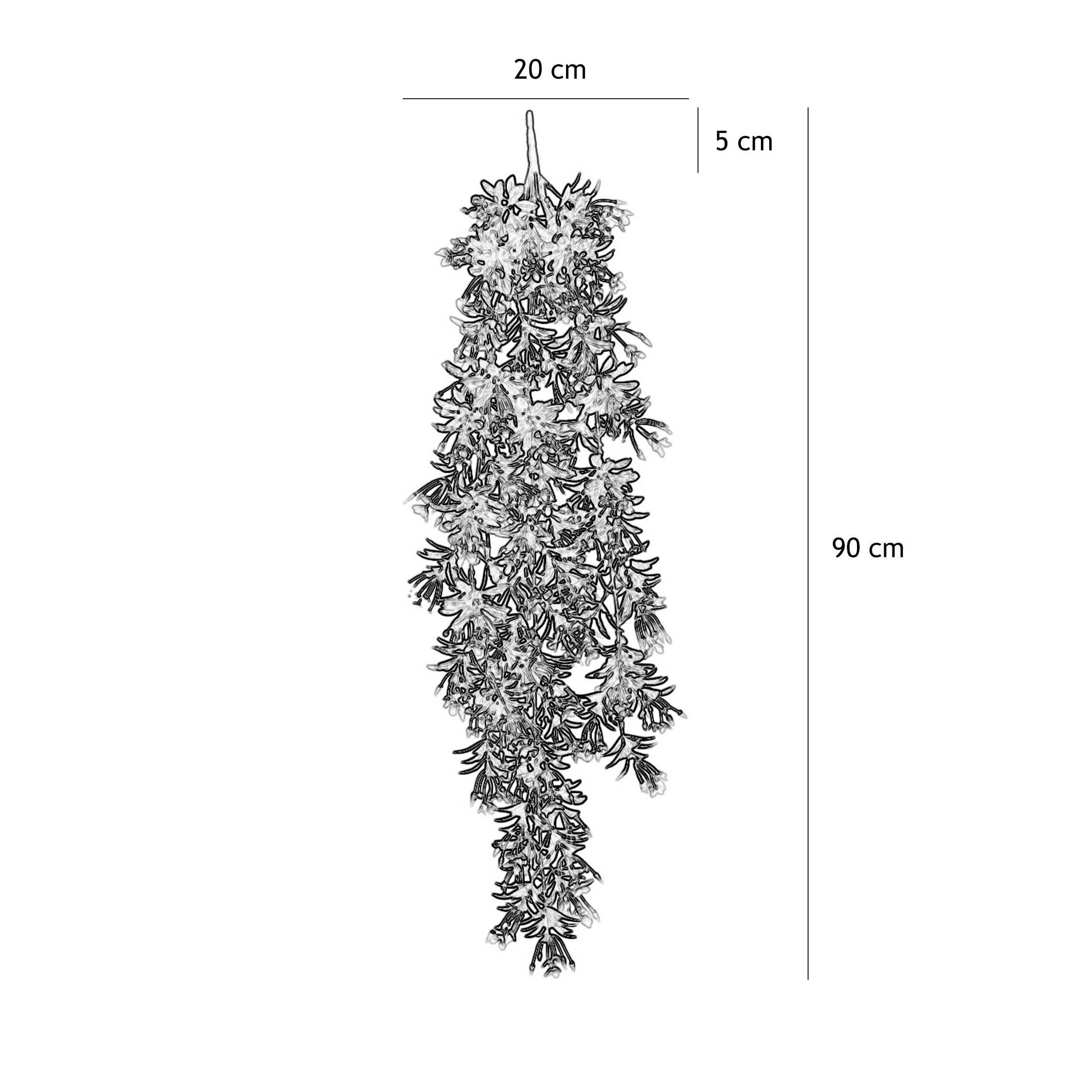 Ligne Deco - Chute plante artificielle fleurs blanches 90cm lot de 2 - Image 4