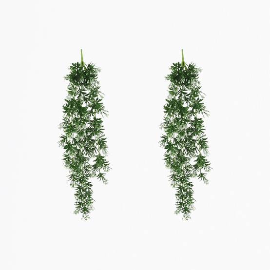 Ligne Deco - Chute plante artificielle fleurs blanches 90cm lot de 2 - Image 2