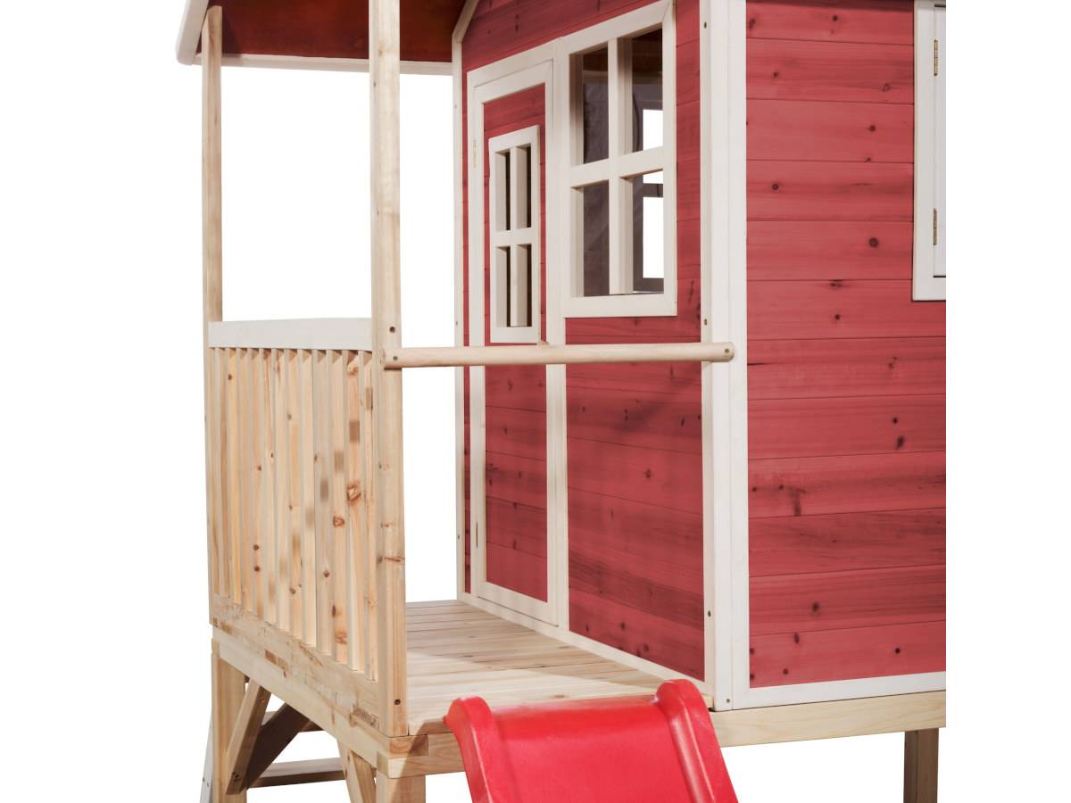 Exit Toys - Maisonnette en bois pour enfants Loft 300 Rouge - Exit Toys - Imagen 3