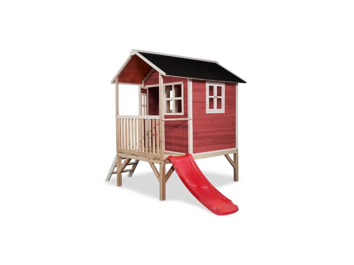 Exit Toys - Maisonnette en bois pour enfants Loft 300 Rouge - Exit Toys - Imagen 2