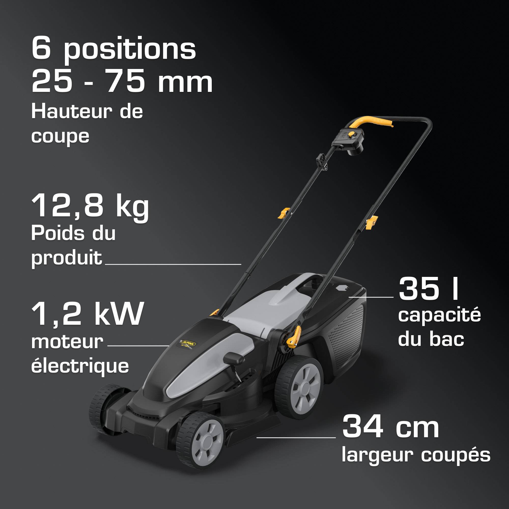 Alpina - Tondeuse électrique AL1 34 E, 1200 W, 34 cm - Alpina - Image 5
