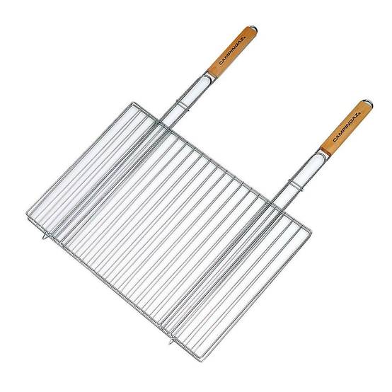 Grande grille barbecue rectangulaire double 54 x 38 cm