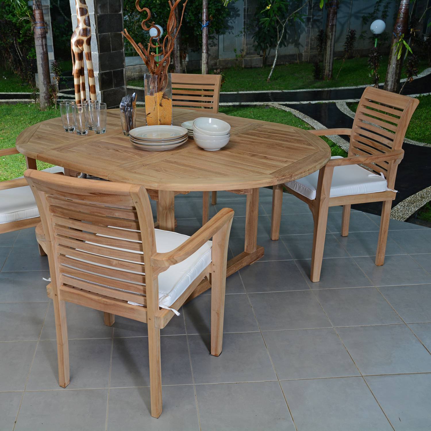 Salon de jardin en teck massif Marbella, 4 places - TECK'Attitude - Imagen 2