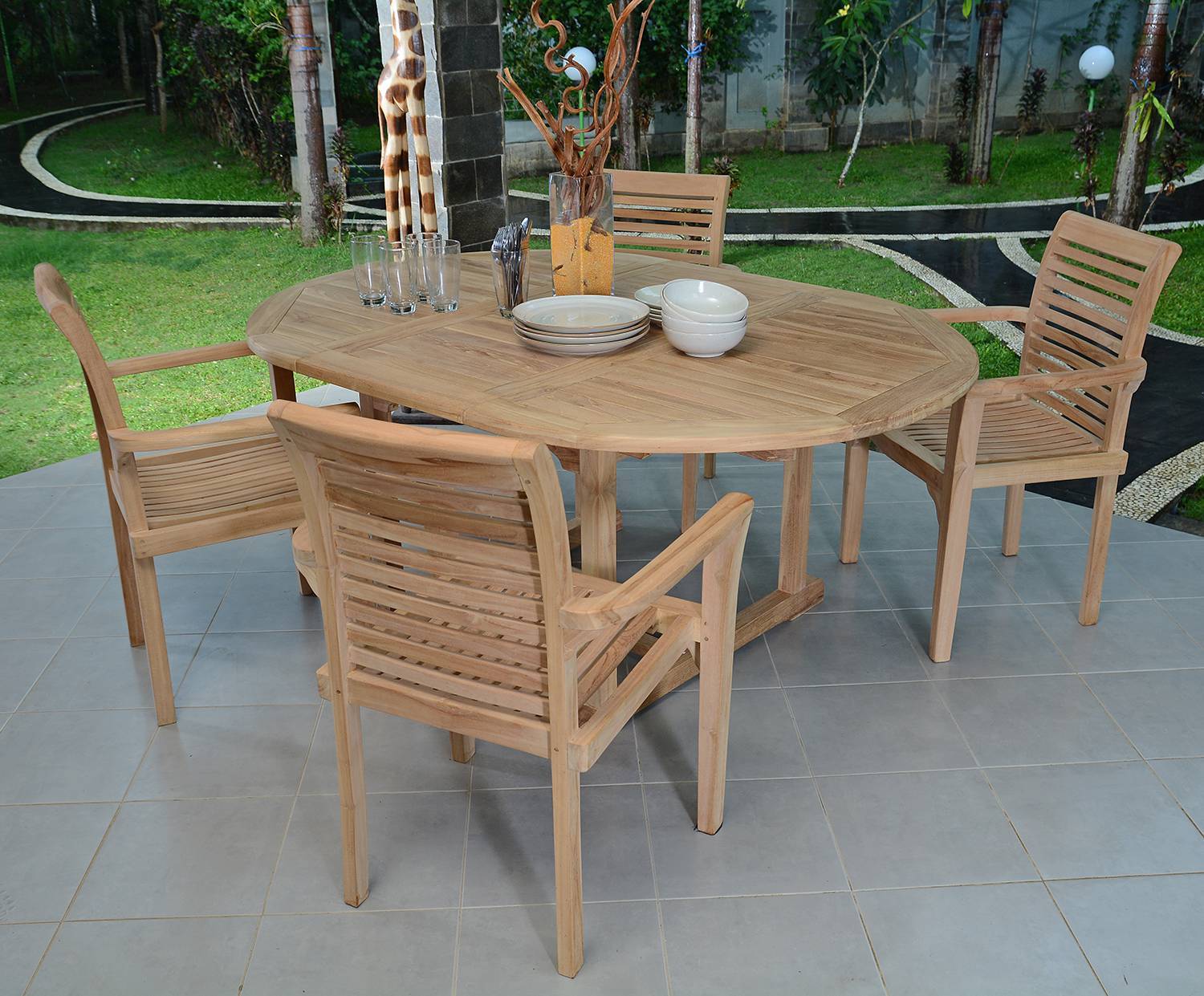 Salon de jardin en teck massif Marbella, 4 places - TECK'Attitude - Imagen 4