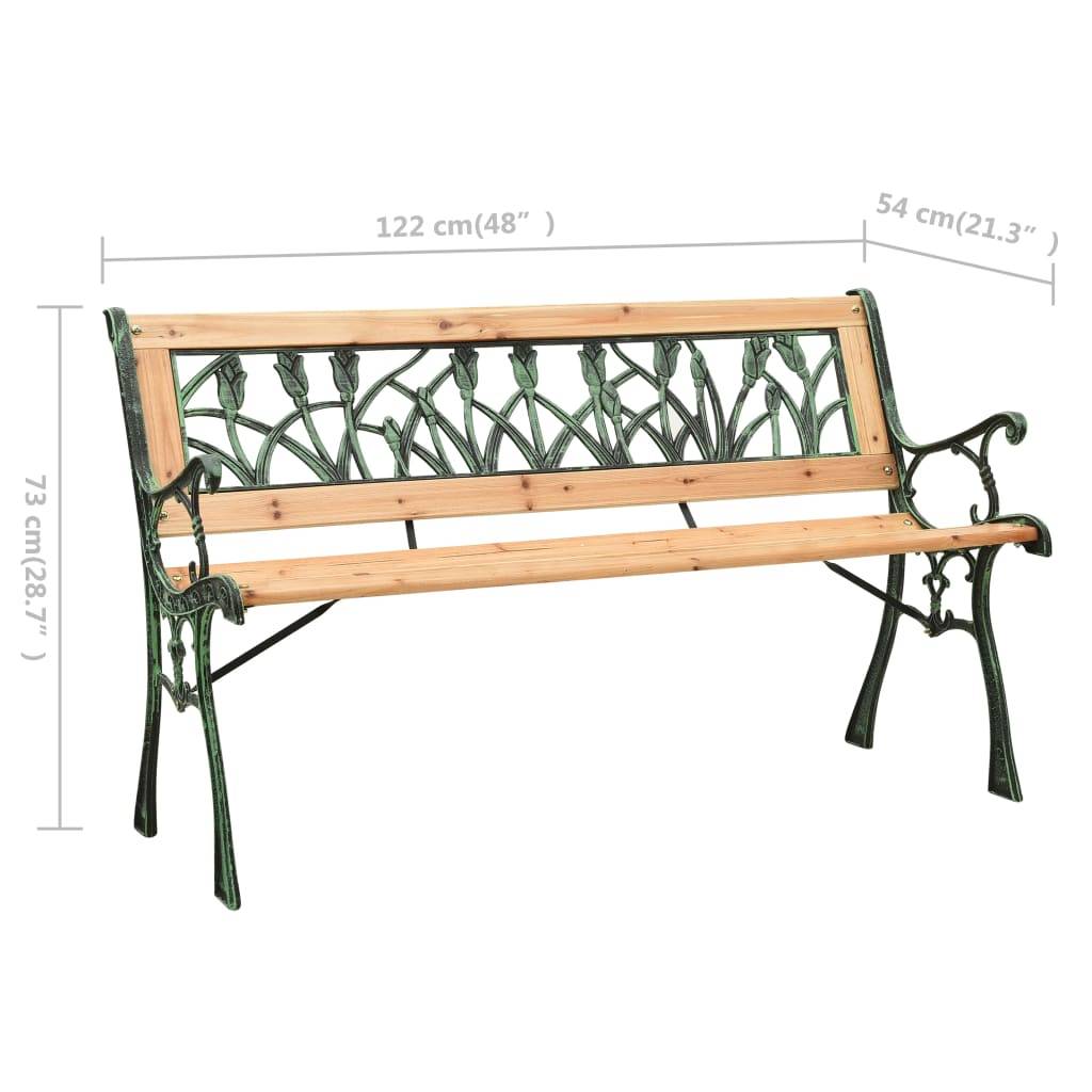 Maison Chic - Banc de jardin | Banquette De Jardin | Banc Extérieur 122 cm fonte et bois de sapin massif Maison Chic - Image 6
