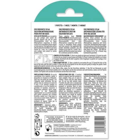Pipettes antiparasitaires chat anti-puces et anti-tiques éco pack 4 x 1,2 mL - VETOCANIS - Image 7