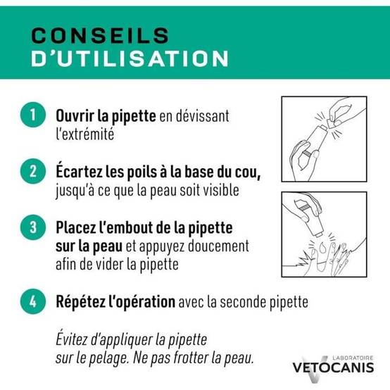 Pipettes antiparasitaires chat anti-puces et anti-tiques éco pack 4 x 1,2 mL - VETOCANIS - Image 6