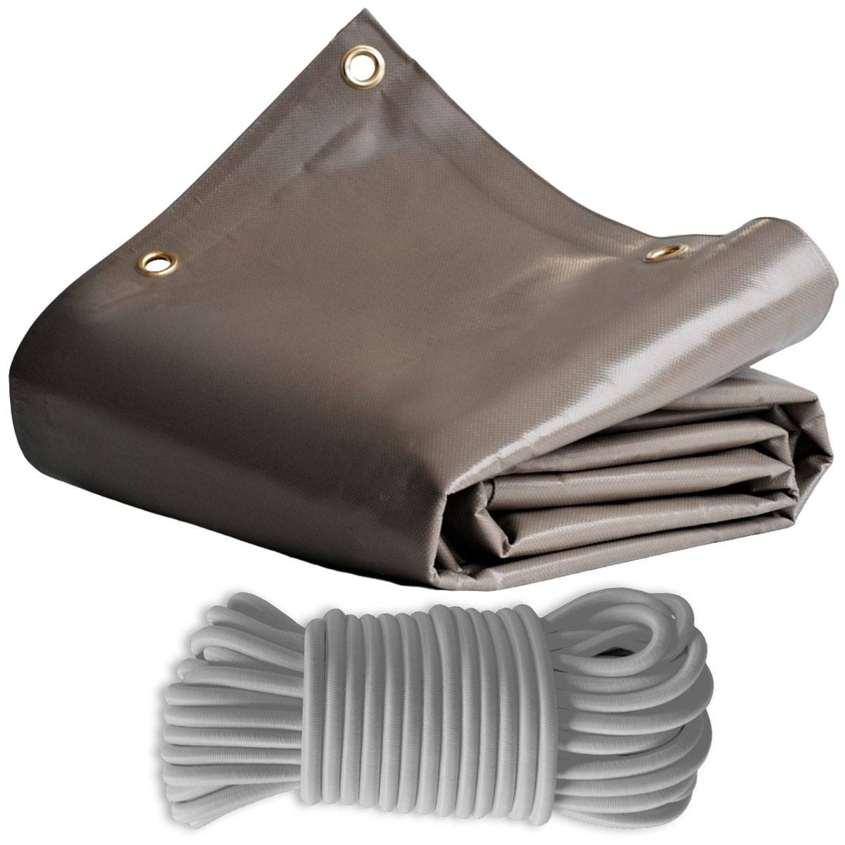 Pack Toile Pergola Taupe 3x4 m + Sandow Gris 20m - Bâche Pergola prête à poser LP640PR Garantie 8 ans TECPLAST - Image 1