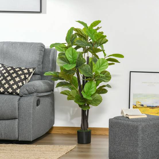 Ficus artificiel intérieur/extérieur, réaliste, 78 feuilles, 130cm - Image 3