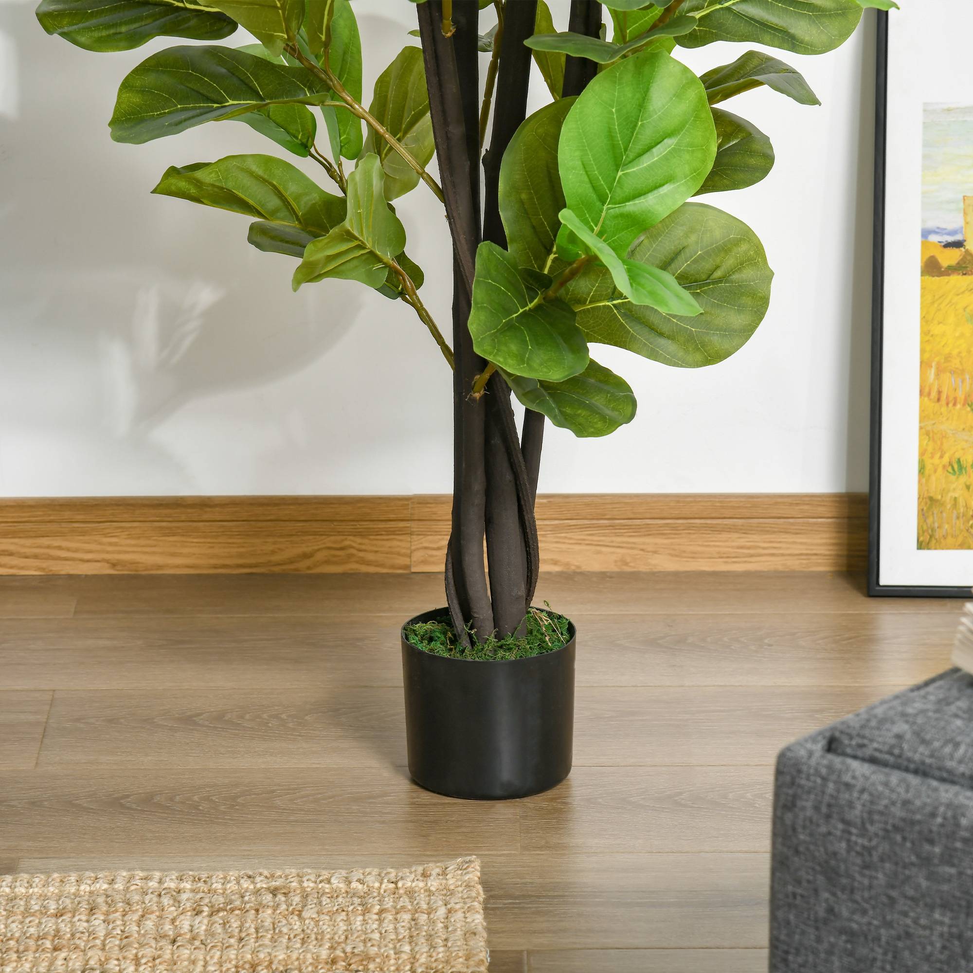 Ficus artificiel intérieur/extérieur, réaliste, 78 feuilles, 130cm - Image 10
