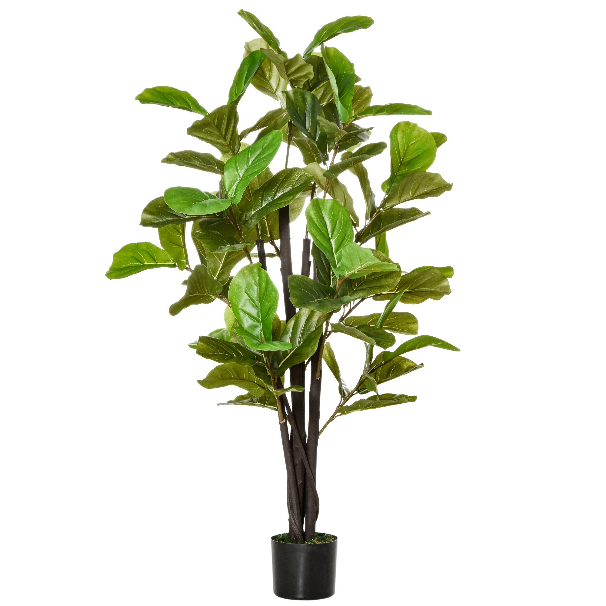 Ficus artificiel intérieur/extérieur, réaliste, 78 feuilles, 130cm - Image 2
