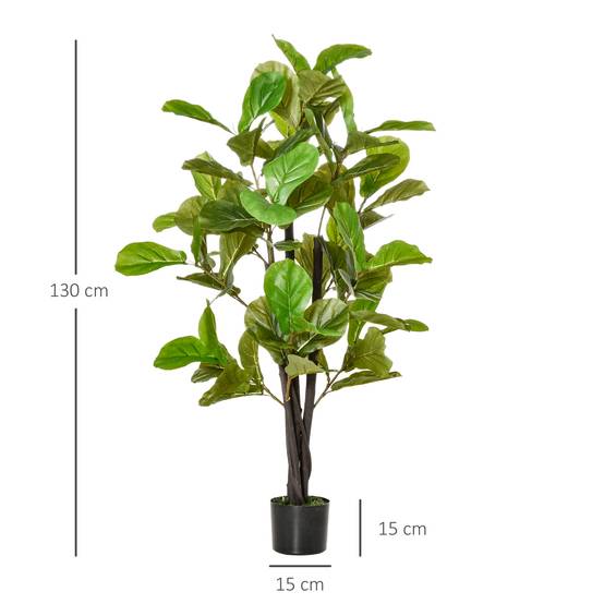 Ficus artificiel intérieur/extérieur, réaliste, 78 feuilles, 130cm - Image 5