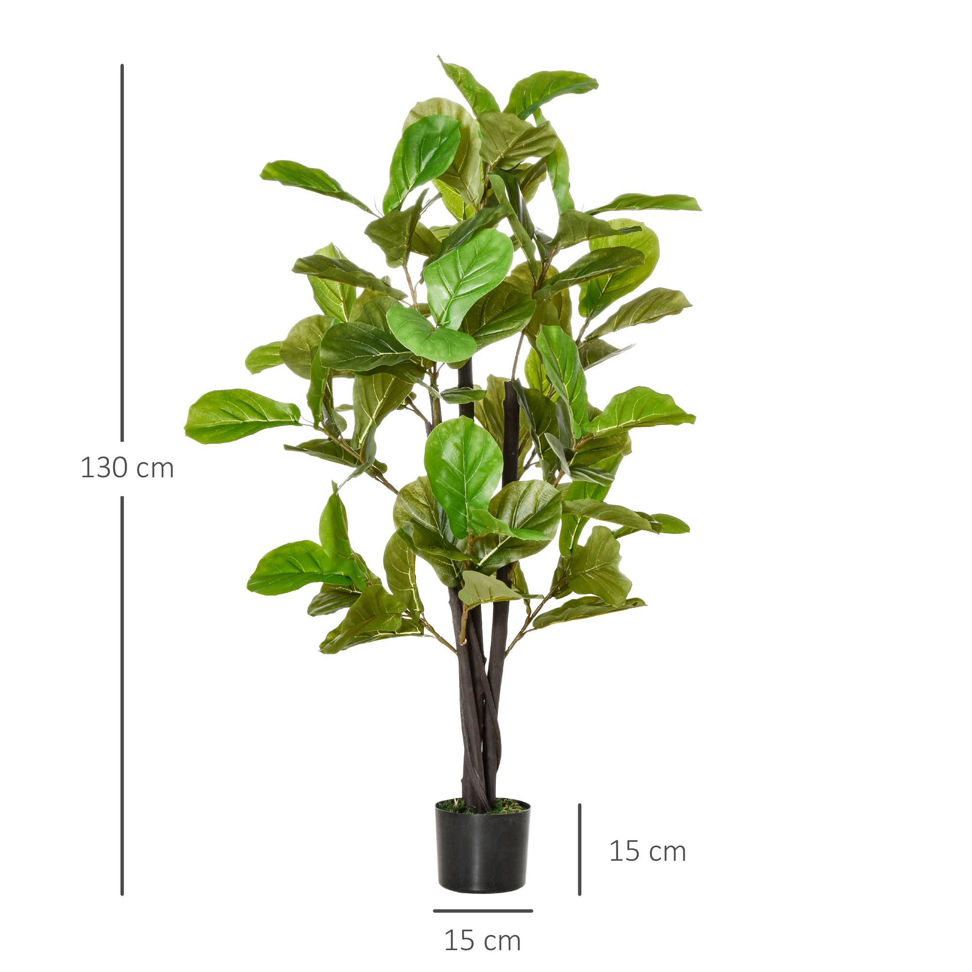 Ficus artificiel intérieur/extérieur, réaliste, 78 feuilles, 130cm - Image 5