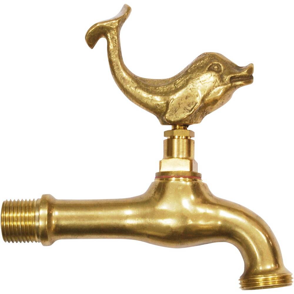 Robinet de jardin animal Dauphin entrée mâle 15x21, M20x27 livré avec rosace Boutté
