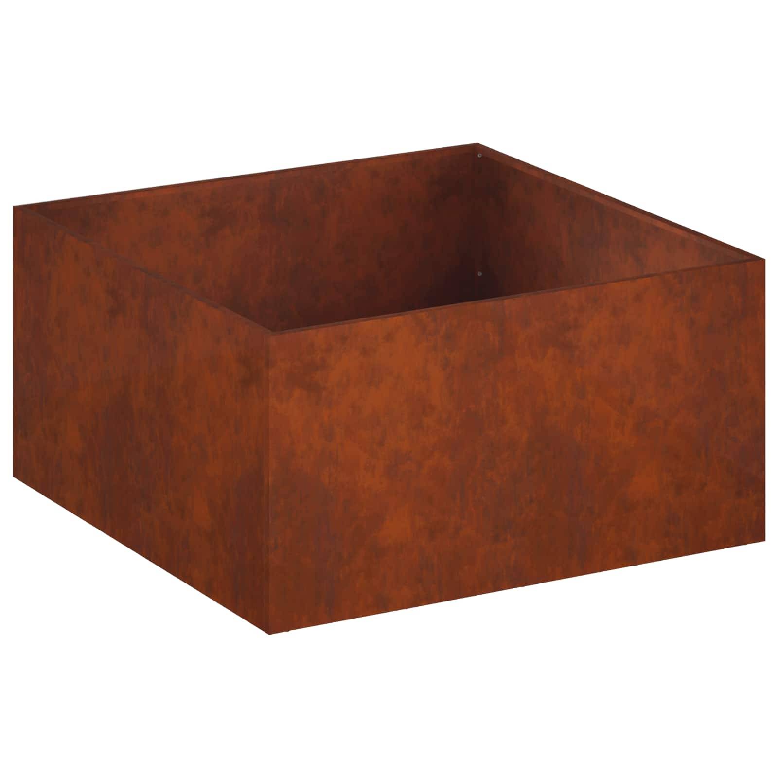 Vidaxl - Cache-pot de jardin Rouillé 60 x 60 x 40 cm Acier patiné vidaXL 8005104 - Image 2