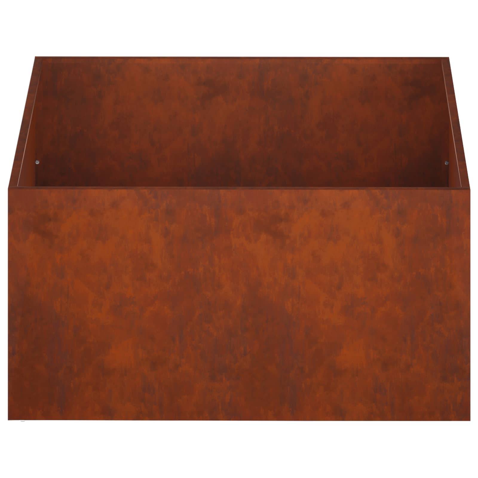 Vidaxl - Cache-pot de jardin Rouillé 60 x 60 x 40 cm Acier patiné vidaXL 8005104 - Image 5
