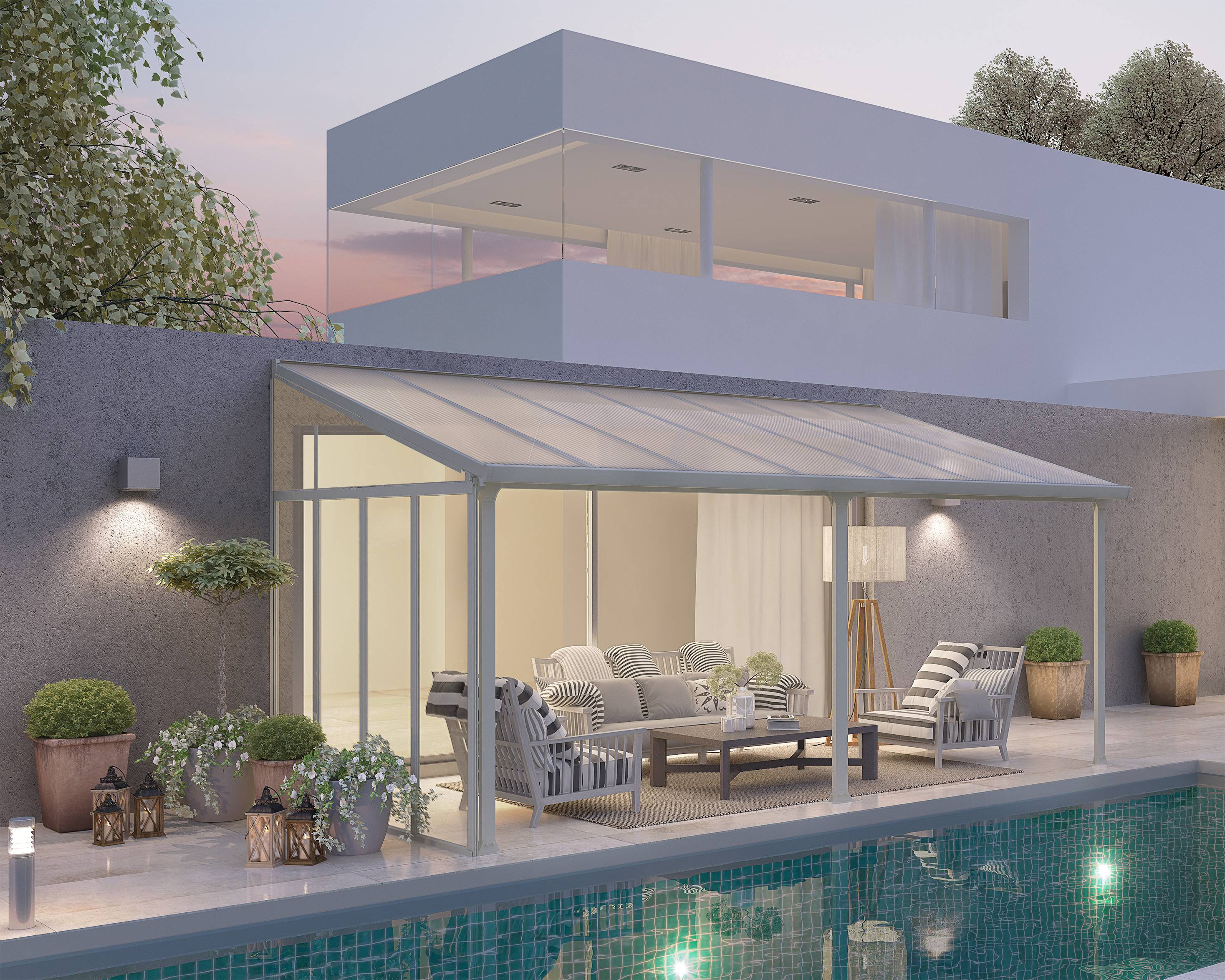Canopia - Canopia Paroi latérale pour pergola 3 m Blanche - Imagen 3