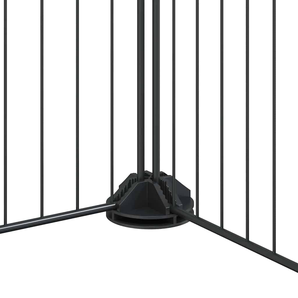 Vidaxl - Cage pour animaux de compagnie à 12 panneaux avec porte, noire, 105 x 105 x 35 cm, acier vidaXL 171626 - Imagen 4