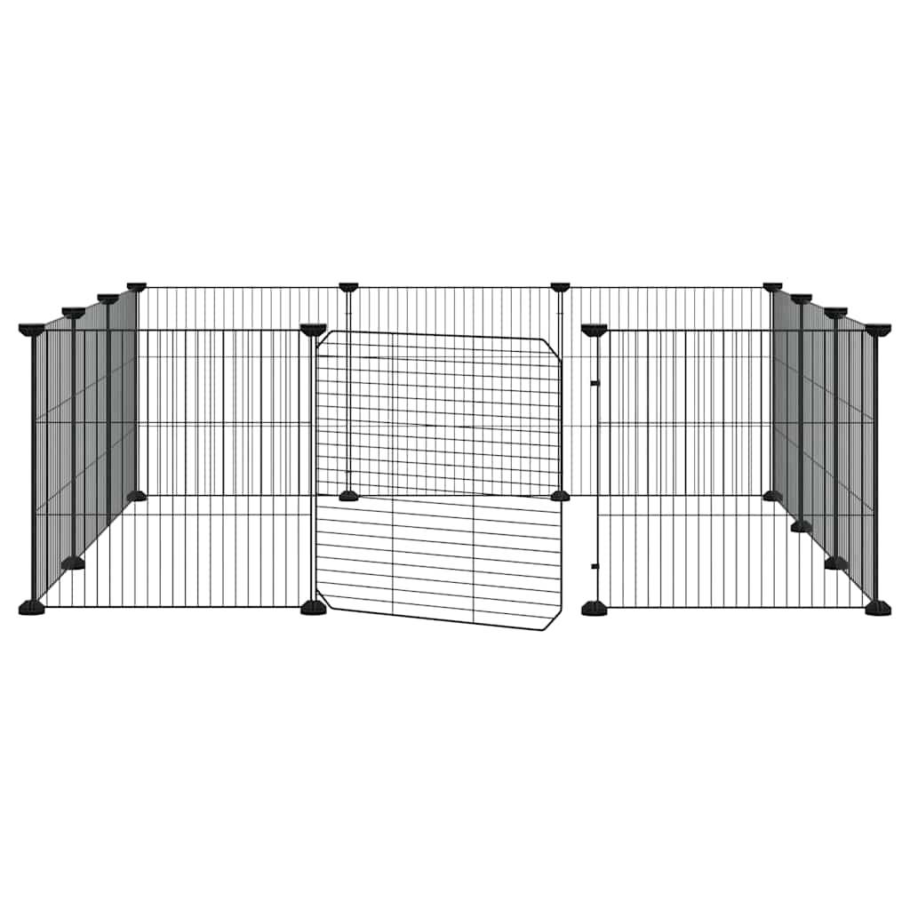 Vidaxl - Cage pour animaux de compagnie à 12 panneaux avec porte, noire, 105 x 105 x 35 cm, acier vidaXL 171626 - Imagen 10