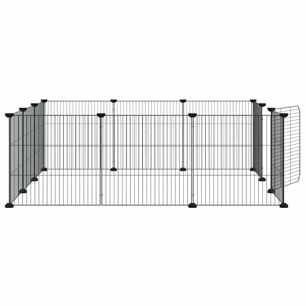 Vidaxl - Cage pour animaux de compagnie à 12 panneaux avec porte, noire, 105 x 105 x 35 cm, acier vidaXL 171626 - Imagen 6
