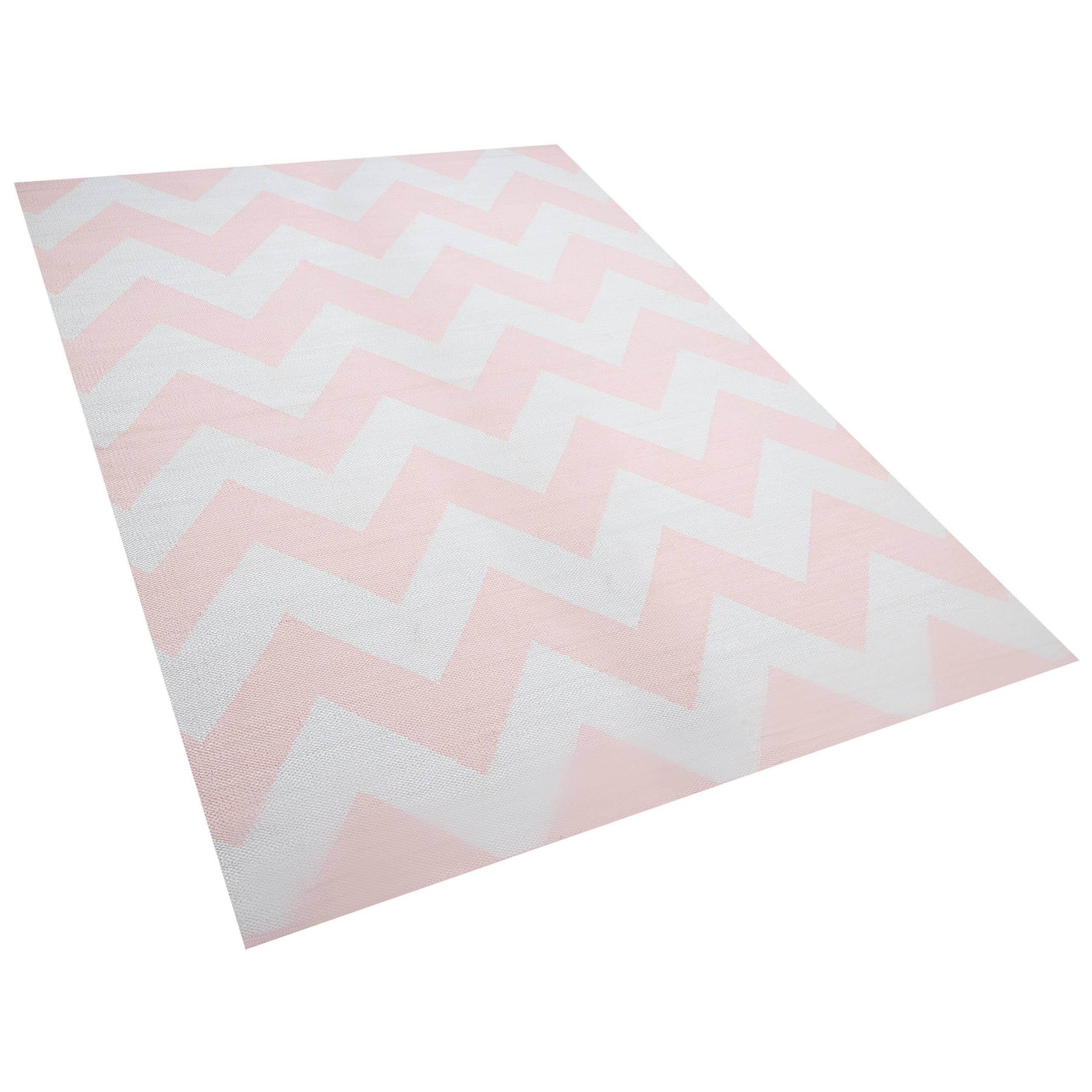 Beliani - Tapis à motifs rose et blanc au style moderne - Imagen 3