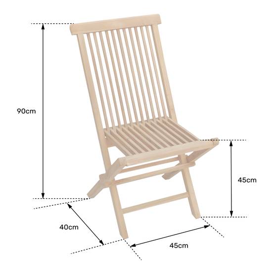 Lot de 4 chaises de jardin en teck LOMBOK - HAPPY GARDEN - Imagen 7