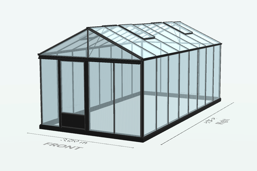 Serre en polycarbonate 8mm alvéolés - Euro Maxi - Laquée - 20m² - Noir fonce - L'atelier des serres - Imagen 9