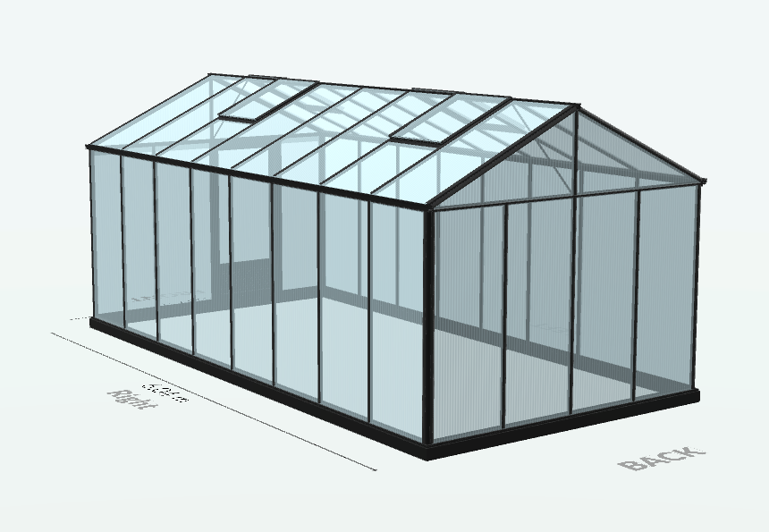 Serre en polycarbonate 8mm alvéolés - Euro Maxi - Laquée - 20m² - Noir fonce - L'atelier des serres - Imagen 8