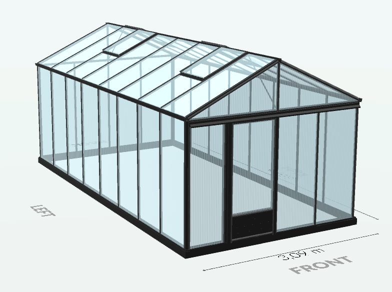 Serre en polycarbonate 8mm alvéolés - Euro Maxi - Laquée - 20m² - Noir fonce - L'atelier des serres - Imagen 6