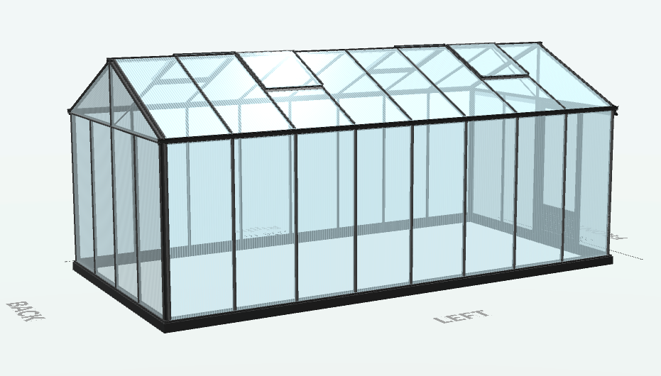 Serre en polycarbonate 8mm alvéolés - Euro Maxi - Laquée - 20m² - Noir fonce - L'atelier des serres - Imagen 7