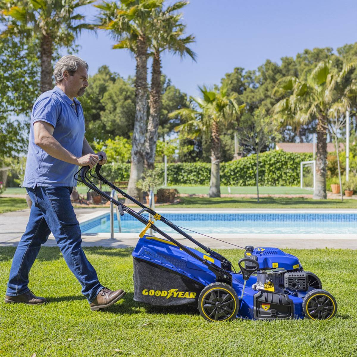 Tondeuse thermique Autotractée 7.5CV Moteur 4T OHV 224 Cm3 Grandes Surfaces de travail GOODYEAR - Imagen 7