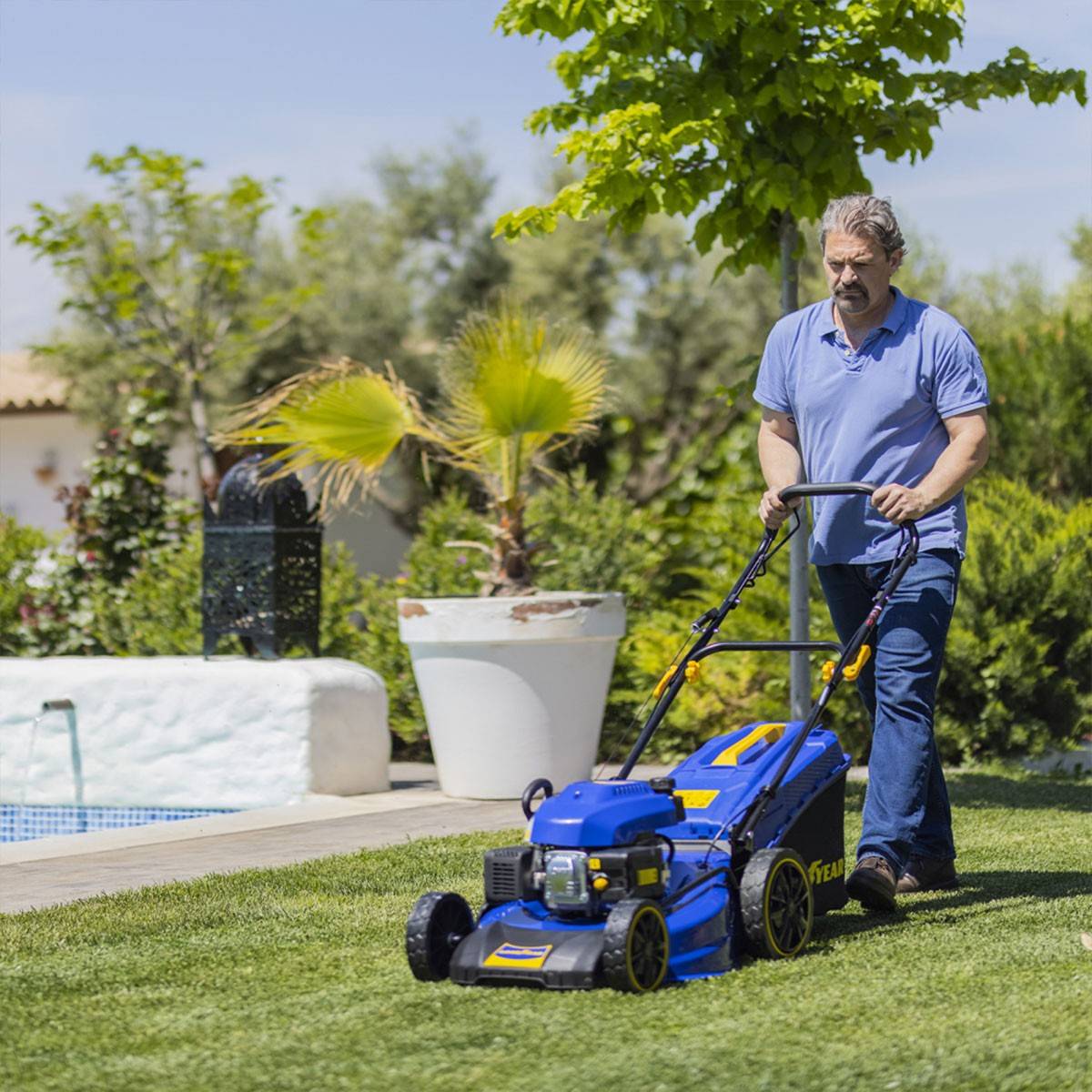 Tondeuse thermique Autotractée 7.5CV Moteur 4T OHV 224 Cm3 Grandes Surfaces de travail GOODYEAR - Imagen 8