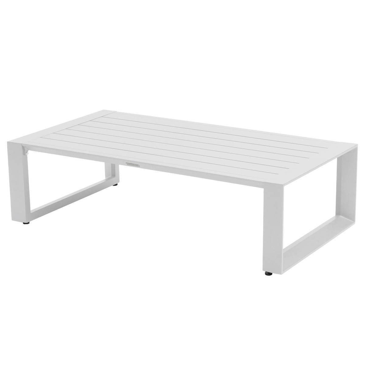 Hesperide - Table basse de jardin rectangulaire "Allure" gris minéral & blanc 130x70x36cm en aluminium traité époxy Hespéride
